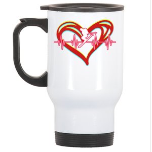 Snow Skiing Heartbeat Skiing Lover Adrenaline Junkie Gift Stainless Steel Travel Mug