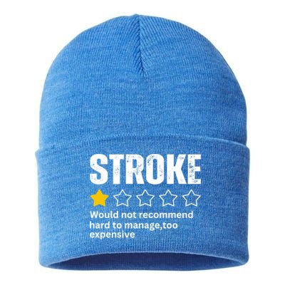 Stroke Survivor Heart Disease Warrior Fighter Cardiac Arrest Gift Sustainable Knit Beanie