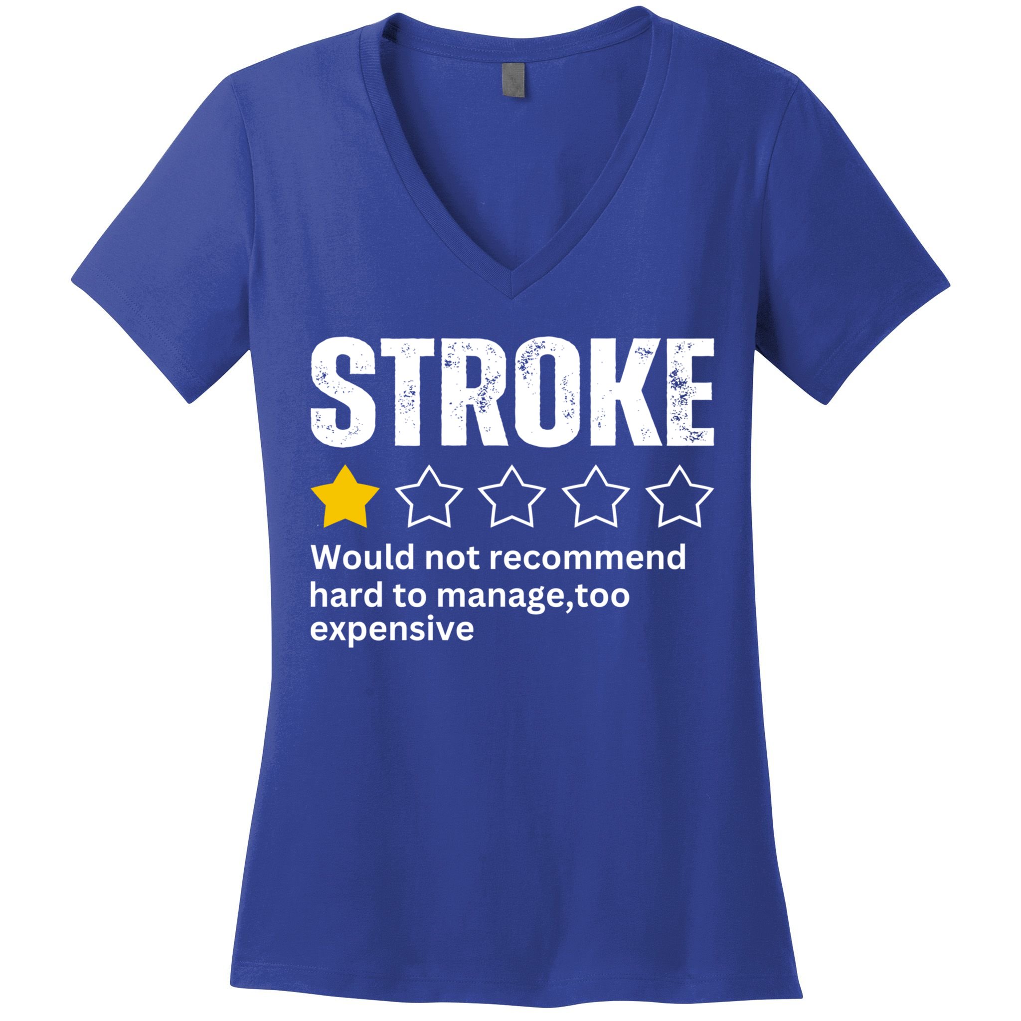 Stroke Survivor Heart Disease Warrior Fighter Cardiac Arrest Gift Women's V-Neck T-Shirt