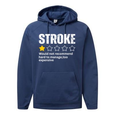 Stroke Survivor Heart Disease Warrior Fighter Cardiac Arrest Gift Performance Fleece Hoodie