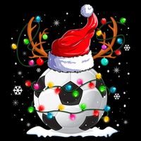 Soccer Santa Hat Reindeer Christmas Lights Funny Xmas Flat Bill Trucker Hat