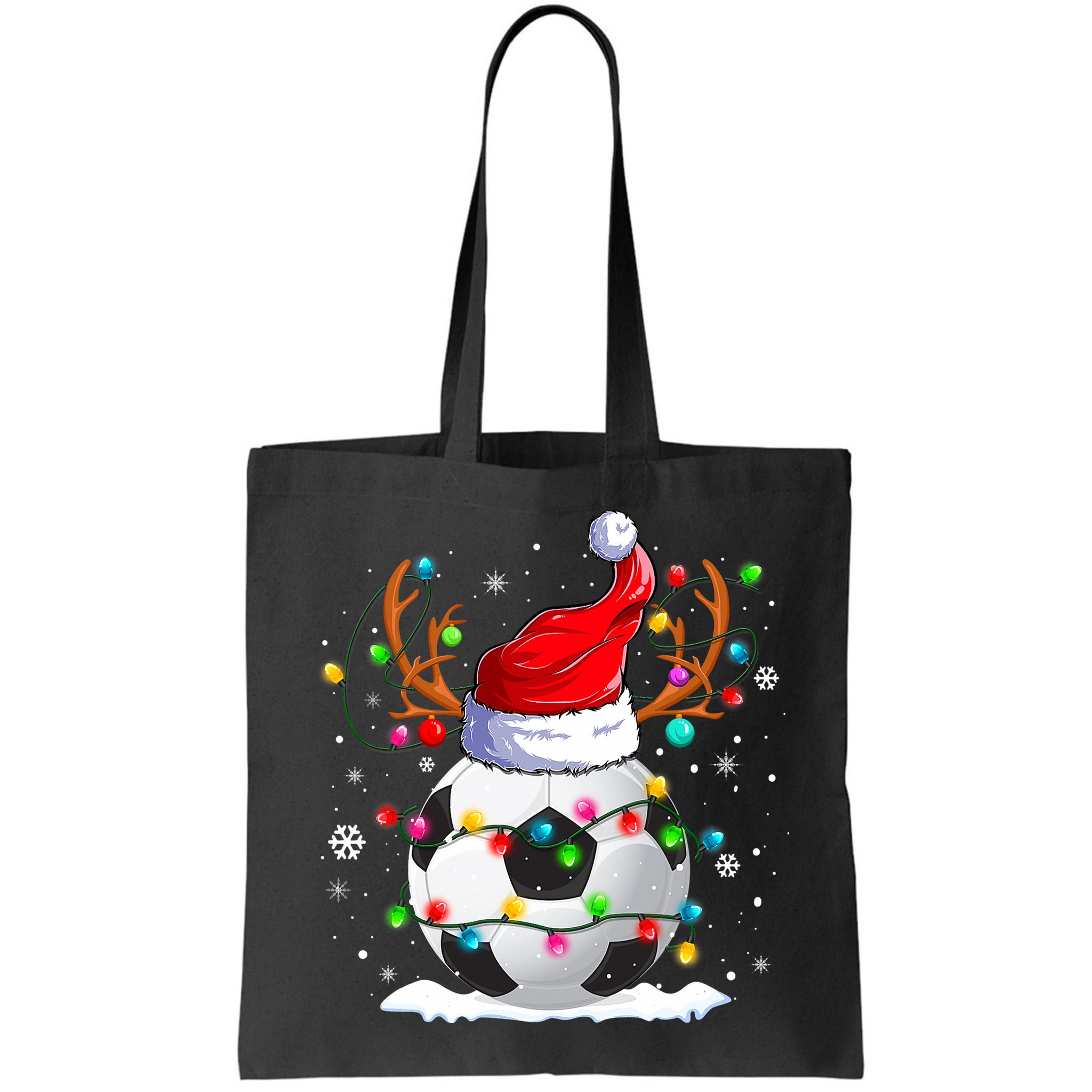 Soccer Santa Hat Reindeer Christmas Lights Funny Xmas Bag