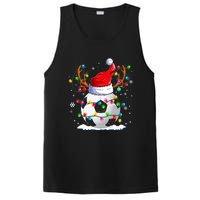 Soccer Santa Hat Reindeer Christmas Lights Funny Xmas PosiCharge Competitor Tank