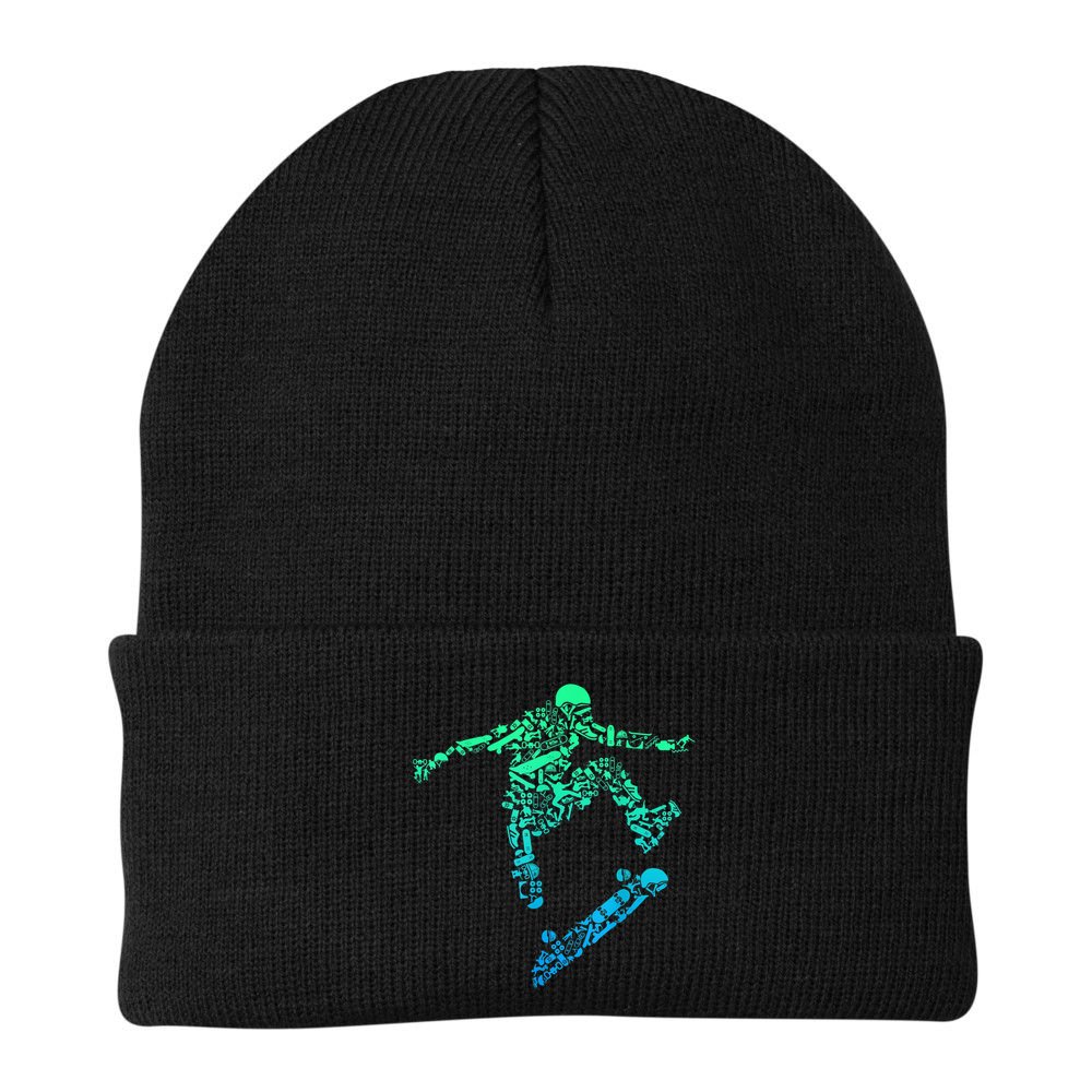 Skater Skateboarding Helmet Gear Skateboard Skateboarder T Beanie