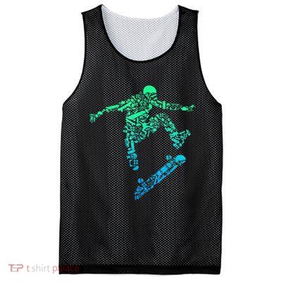 Skater Skateboarding Helmet Gear Skateboard Skateboarder T Mesh Reversible Basketball Jersey Tank