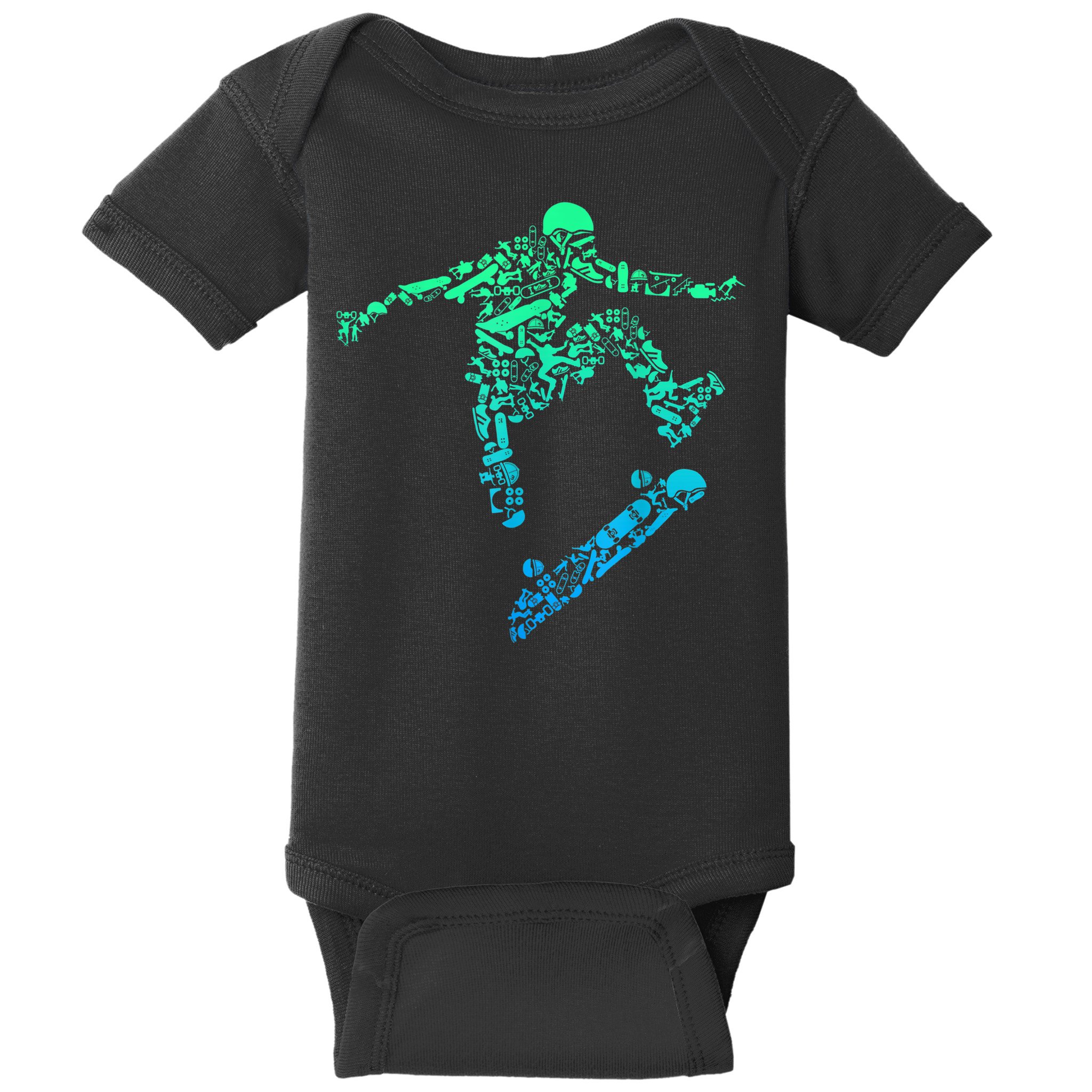 Skater Skateboarding Helmet Gear Skateboard Skateboarder T Baby Bodysuit