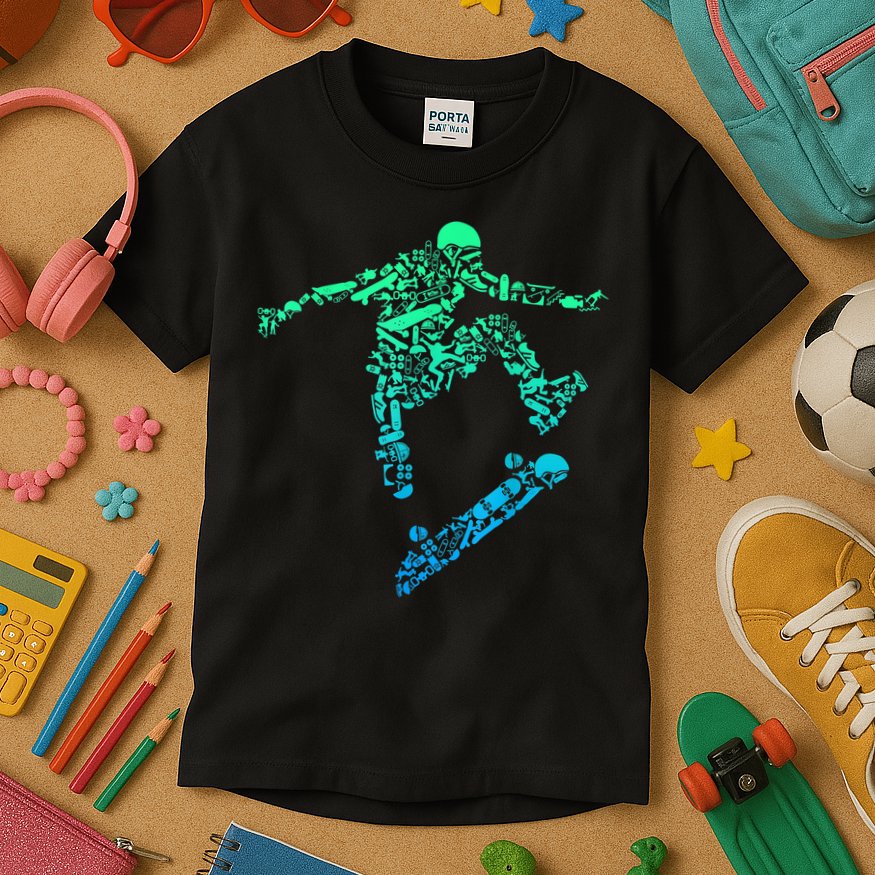 Skater Skateboarding Helmet Gear Skateboard Skateboarder T Kids T-Shirt