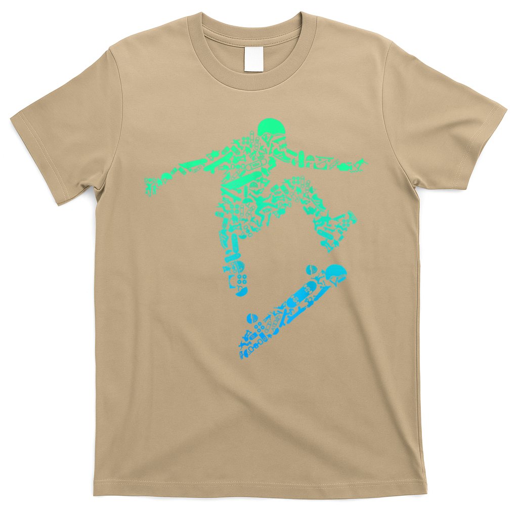 Skater Skateboarding Helmet Gear Skateboard Skateboarder T T-Shirt