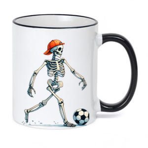 Skeleton Soccer Halloween Costume Funny 11oz Black Color Changing Mug