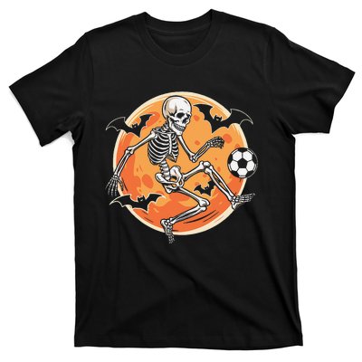 Soccer Skeleton Halloween Soccer Player Funny Gift T-Shirt