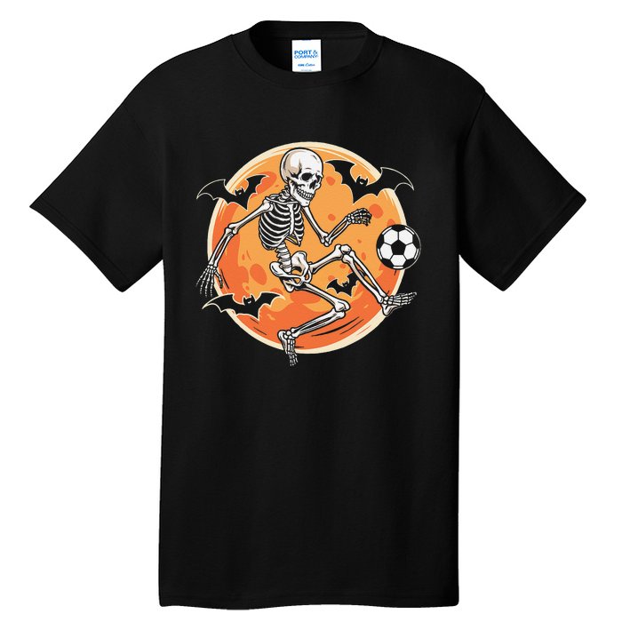 Soccer Skeleton Halloween Soccer Player Funny Gift Tall T-Shirt