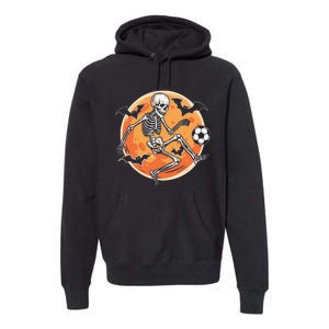 Soccer Skeleton Halloween Soccer Player Funny Gift Premium Hoodie