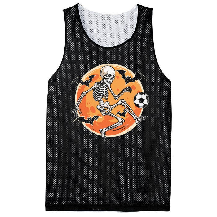 Soccer Skeleton Halloween Soccer Player Funny Gift Mesh Reversible Basketball Jersey Tank