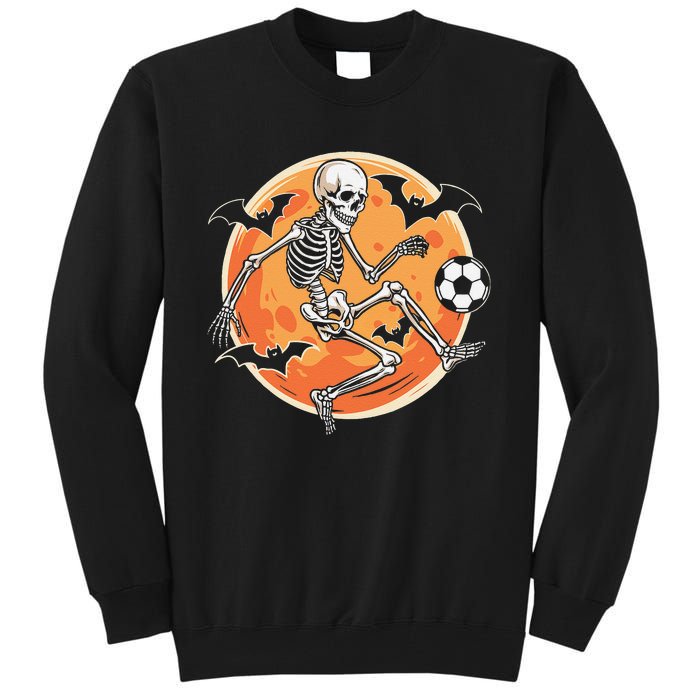 Soccer Skeleton Halloween Soccer Player Funny Gift Tall Sweatshirt