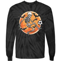 Soccer Skeleton Halloween Soccer Player Funny Gift Tie-Dye Long Sleeve Shirt