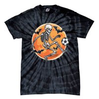 Soccer Skeleton Halloween Soccer Player Funny Gift Tie-Dye T-Shirt