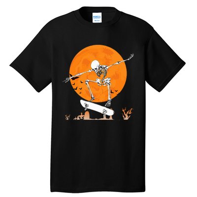 Skateboarding Skeleton Halloween Skating Skeleton Tall T-Shirt