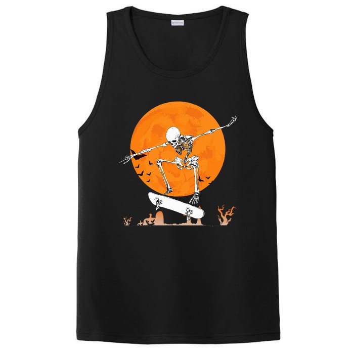 Skateboarding Skeleton Halloween Skating Skeleton PosiCharge Competitor Tank