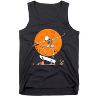 Skateboarding Skeleton Halloween Skating Skeleton Tank Top