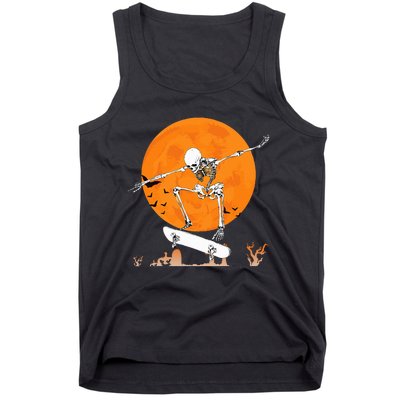 Skateboarding Skeleton Halloween Skating Skeleton Tank Top