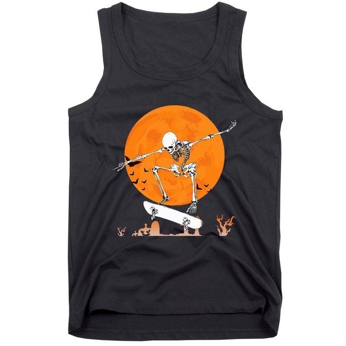 Skateboarding Skeleton Halloween Skating Skeleton Tank Top