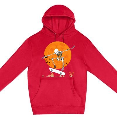 Skateboarding Skeleton Halloween Skating Skeleton Premium Pullover Hoodie