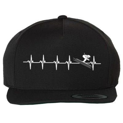 Speed Skiing Heartbeat Gift Skiing Gift For Skiers Cool Cute Gift Wool Snapback Cap