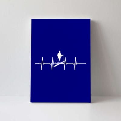 Ski Skiing Heartbeat Skier Gift Canvas