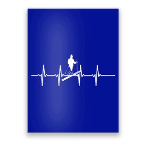 Ski Skiing Heartbeat Skier Gift Poster