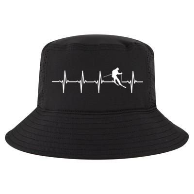 Skiing Ski Heartbeat Gift For Skiers Cool Gift Cool Comfort Performance Bucket Hat