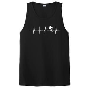 Skiing Ski Heartbeat Gift For Skiers Cool Gift PosiCharge Competitor Tank