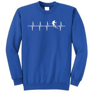 Skiing Ski Heartbeat Gift For Skiers Cool Gift Sweatshirt