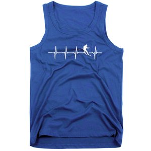 Skiing Ski Heartbeat Gift For Skiers Cool Gift Tank Top