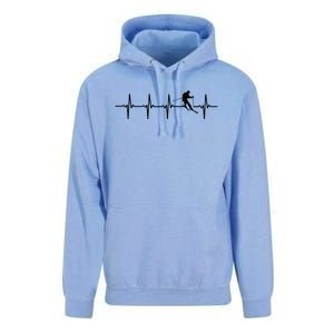 Skiing Ski Heartbeat Gift For Skiers Cool Gift Unisex Surf Hoodie