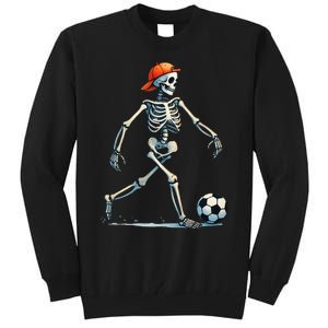 Skeleton Soccer Halloween Costume Tall Sweatshirt