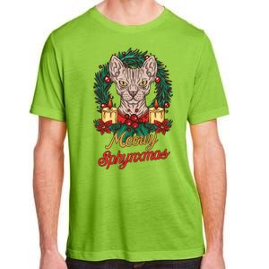 Santa Sphynx Hairless Cat Lovers Christmas Gift Funny Gift Adult ChromaSoft Performance T-Shirt