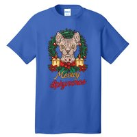 Santa Sphynx Hairless Cat Lovers Christmas Gift Funny Gift Tall T-Shirt