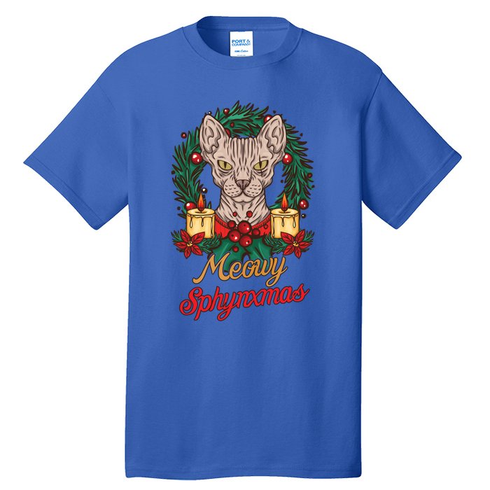 Santa Sphynx Hairless Cat Lovers Christmas Gift Funny Gift Tall T-Shirt