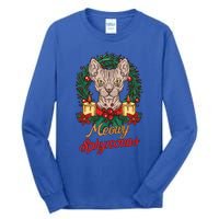 Santa Sphynx Hairless Cat Lovers Christmas Gift Funny Gift Tall Long Sleeve T-Shirt