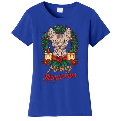 Santa Sphynx Hairless Cat Lovers Christmas Gift Funny Gift Women's T-Shirt