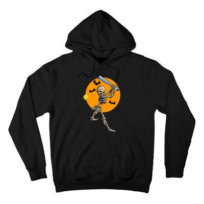 Softball Skeleton Halloween Tall Hoodie