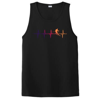 Skiing Ski Heartbeat Gift For Skiers Gift PosiCharge Competitor Tank