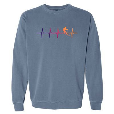 Skiing Ski Heartbeat Gift For Skiers Gift Garment-Dyed Sweatshirt