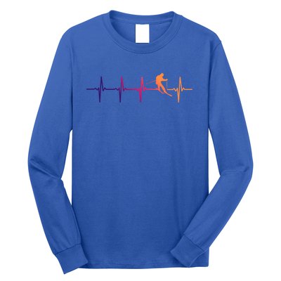 Skiing Ski Heartbeat Gift For Skiers Gift Long Sleeve Shirt