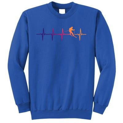 Skiing Ski Heartbeat Gift For Skiers Gift Sweatshirt