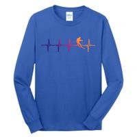 Skiing Ski Heartbeat Gift For Skiers Gift Tall Long Sleeve T-Shirt