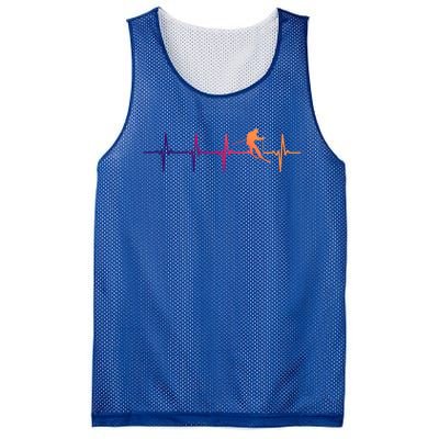 Skiing Ski Heartbeat Gift For Skiers Gift Mesh Reversible Basketball Jersey Tank