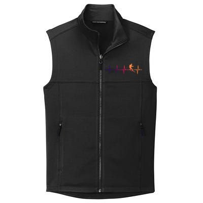 Skiing Ski Heartbeat Gift For Skiers Gift Collective Smooth Fleece Vest