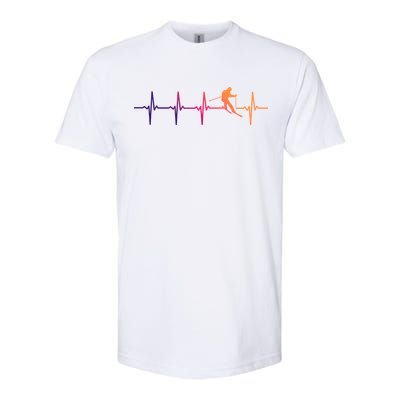 Skiing Ski Heartbeat Gift For Skiers Gift Softstyle CVC T-Shirt