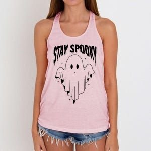 Stay Spooky Halloween Ghost Funny Gift Women's Knotted Racerback Tank